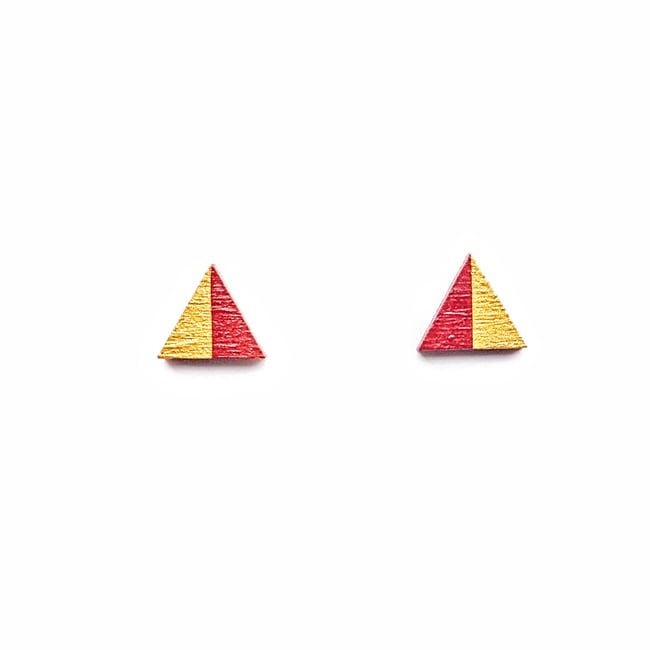 Cranberry Geometric Minimal Wood Studs
