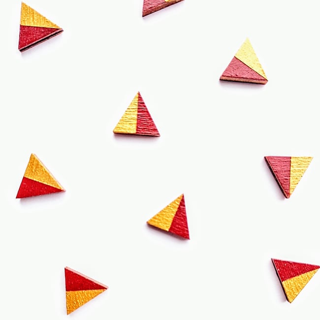 Cranberry Geometric Minimal Wood Studs