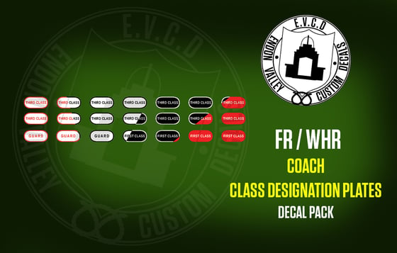 Image of FR / WHR Class Designation Plates decal Pack