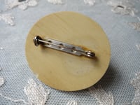 Image 5 of Antique Art Deco Carved Resin Brooch, Grapes & Vine Leaf High Relief Design 