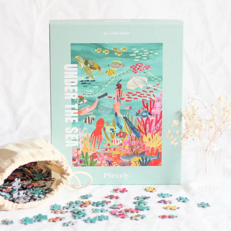 PUZZLE 500 PIÈCES - UNDER THE SEA, PIECELY Image 3