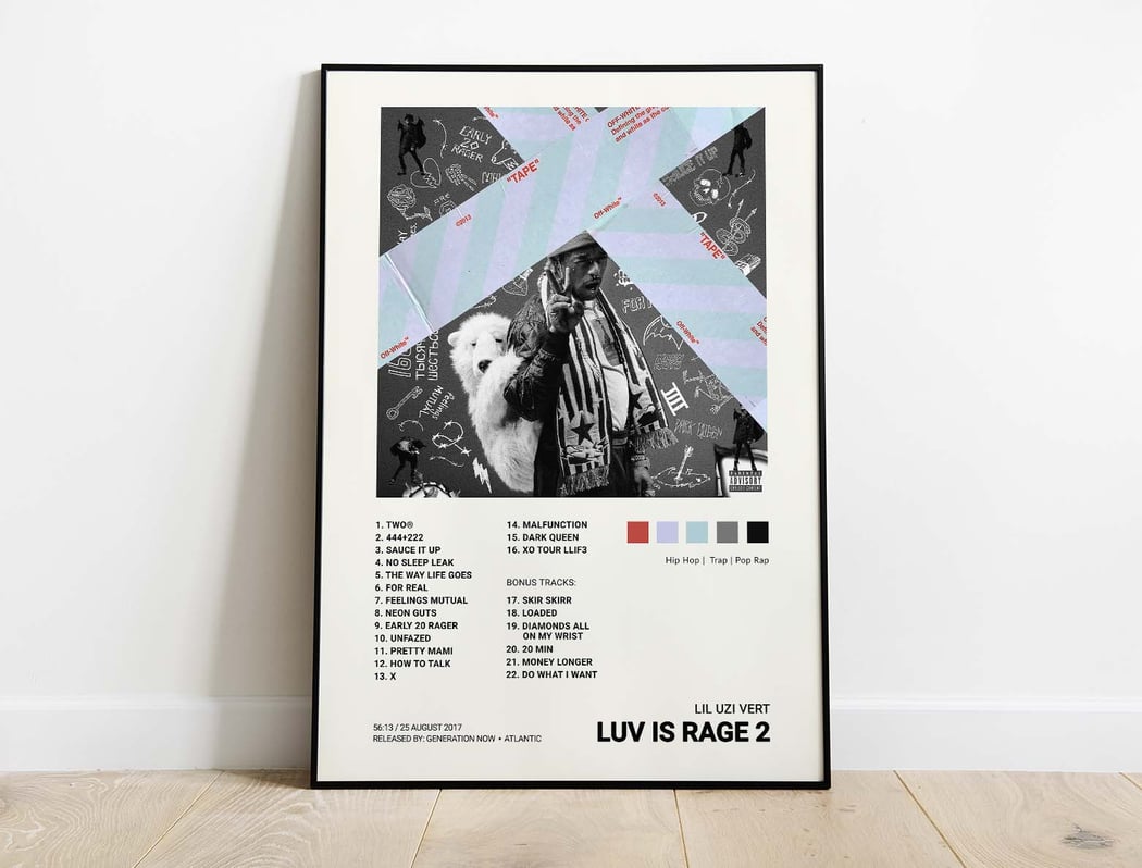 Lil Uzi Vert - Luv Is Rage 2 Album Cover Poster | Architeg Prints