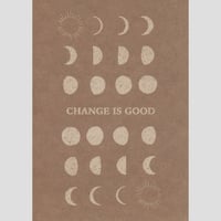 Image 5 of "Change Is Good" Moon Phases Postcard by Anna Cosma