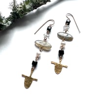 Image 2 of Mixed Gemstone dangle earrings