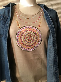 Image 2 of Handpainted Tribal Mandala T-shirt/ n2