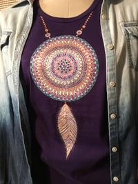 Image 2 of Handpainted Tribal Mandala T-shirt/ n3