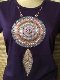 Image 4 of Handpainted Tribal Mandala T-shirt/ n3