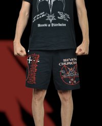 Image 1 of POSSESSED - SEVEN CHURCHES (ATHLETIC COTTON SHORTS)