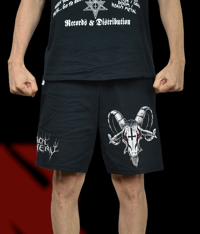 Image 1 of BLACK WITCHERY - THORN CROSS GOATHEAD (ATHLETIC COTTON SHORTS)