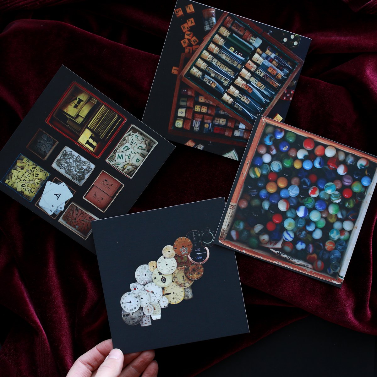 Postcard set office of collecting and design