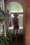 deadstock late 1960s leather mini dress