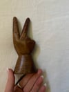 early 1970s hand-carved wood PEACE statue
