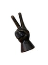 late 1960s hand carved mahogany PEACE statue