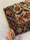 late 60s Indian hand-blocked batik tapestry clutch