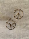 early 70s sterling PEACE hoop earrings