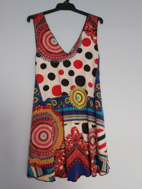 Summer v-neck dress red/black spot