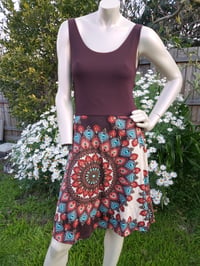 Image 1 of X-back chocolate feather dress