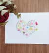 Mixed Floral Heart Option 2 - Original Watercolour Artwork 