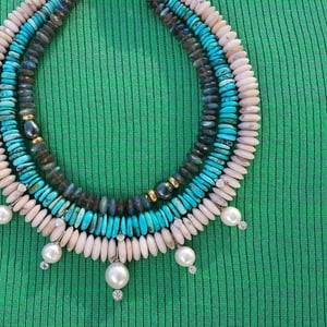 Pink Opal & Pearl Necklace