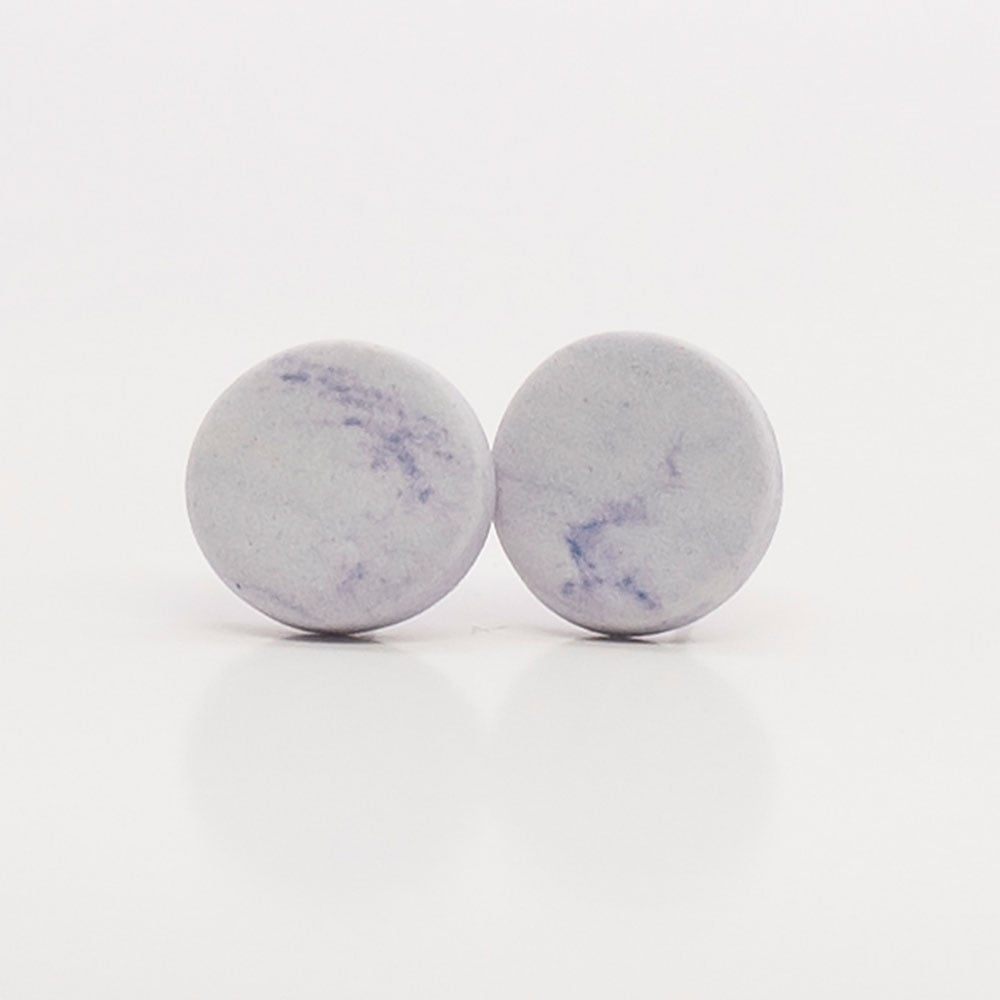 Image of Handmade Australian porcelain stud earrings - soft lilac