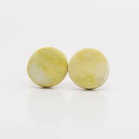 Handmade Australian porcelain stud earrings - lime blend