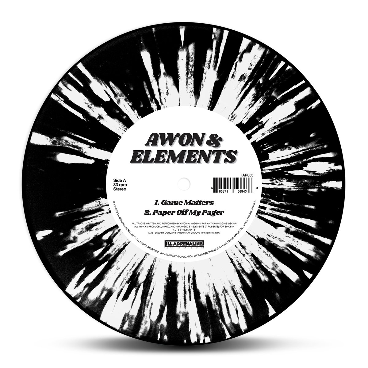 Black & White Splatter Vinyl