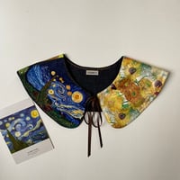 Image 1 of Detachable embroidered collar inspired by Starry Night by Van Gogh