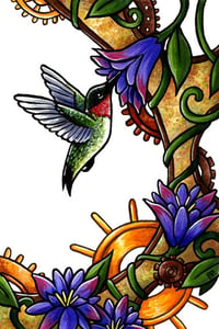 Image 2 of Clockwork Hummingbird Print