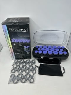 Image of INFINITIPRO BY CONAIR Ceramic Flocked Hot Roller Set with Cord Reel and 20 Hair Rollers