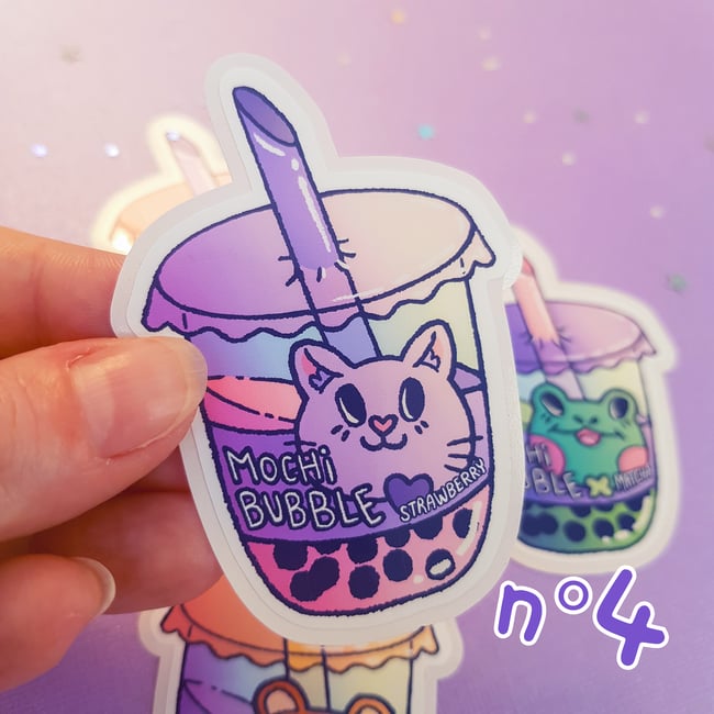 Bubble tea stickers | Mochi_illustration