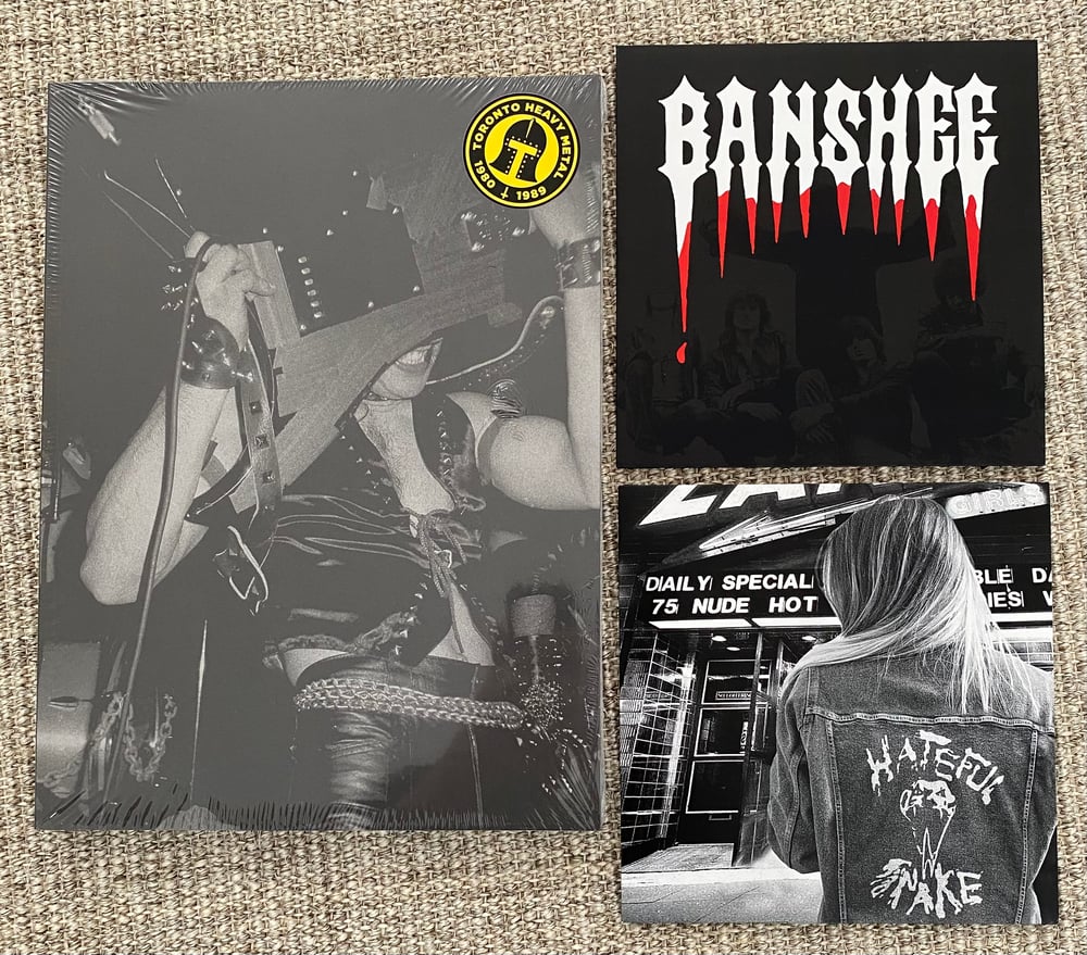Image of EVE OF DARKNESS: Toronto Metal in the '80s BOOK w/ Banshee and Hateful Snake 45s POSTPAID IN CANADA