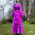 Shocking Violet Marabou-cuffed "Beverly" Dressing Gown Image 4
