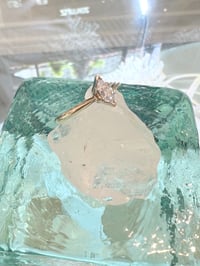 Image 3 of 14k solid gold marquise cut diamond ring /0.25ct
