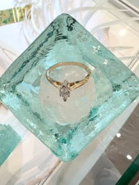 Image 4 of 14k solid gold marquise cut diamond ring /0.25ct