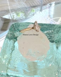 Image 1 of 18k & 14k solid gold marquise cut diamond ring /0.38ct