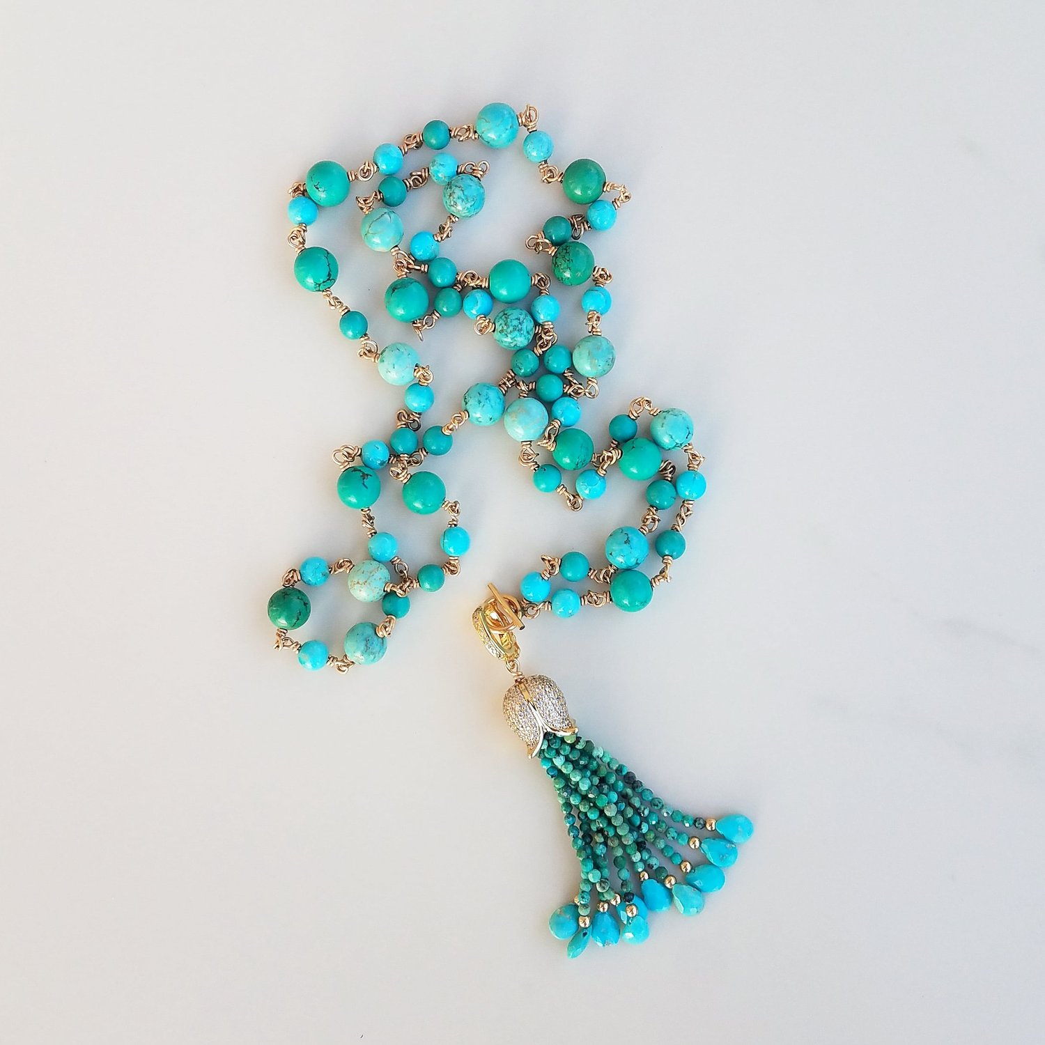 Multicolor Turquoise Tassel Necklace