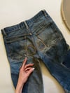 vintage 60's hand patchworked LEVIS denim bellbottoms with embroidery