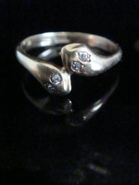 Image 1 of VICTORIAN 18CT OLD CUT DIAMOND  SNAKE RING 2.2G RING SIZE M 
