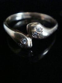 Image 2 of VICTORIAN 18CT OLD CUT DIAMOND  SNAKE RING 2.2G RING SIZE M 