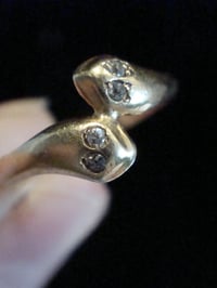Image 4 of VICTORIAN 18CT OLD CUT DIAMOND  SNAKE RING 2.2G RING SIZE M 
