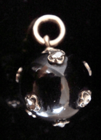 Image 1 of VICTORIAN 18CT 18K HIGH CARAT FRENCH ROSE CUT DIAMOND ONXY ORB PENDANT