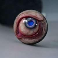 Image 14 of Custom Swappable Phone Grip for smartphones, bright blue reflective pupil, glow in the dark 