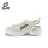 White Logo Lace-up Sandals