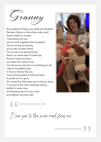 Mother’s Day rhyme for grandma/Nana
