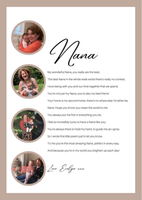 Image 1 of Mother’s Day rhyme for Nan/grandma four photos 