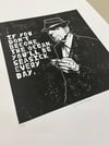 Leonard Cohen. Hand Made. Original A4 linocut print. Limited and Signed. Art.
