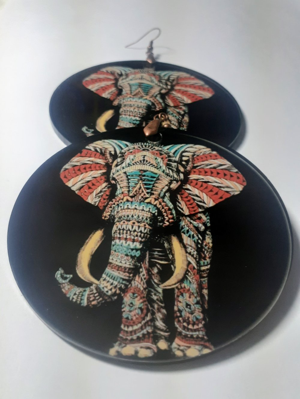Image of Strength and Power Custom Afrocentric Elephant earrings 