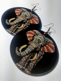 Image 4 of Strength and Power Custom Afrocentric Elephant earrings 