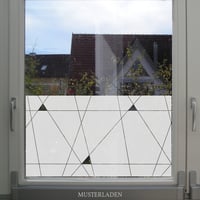 Image 1 of Fensterfolie Linien und Dreiecke, Sichtschutz Glasdekorfolie 