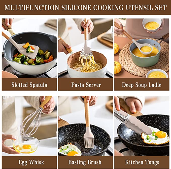Silicone Kitchen Cooking Utensils Set, Umite Chef 31 India